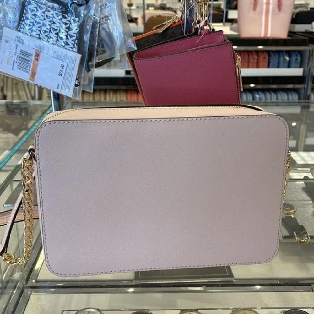Michael Kors Jet Set Item Large East West Zip Crossbody Leather Powder Blush